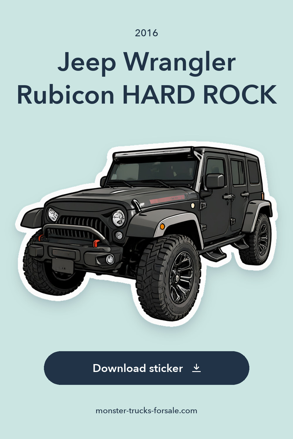 2016 Jeep Wrangler Rubicon HARD ROCK sticker preview