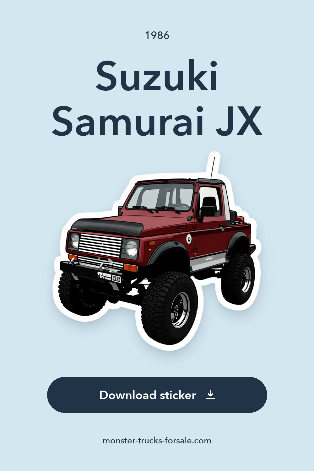 1986 Suzuki Samurai JX sticker preview